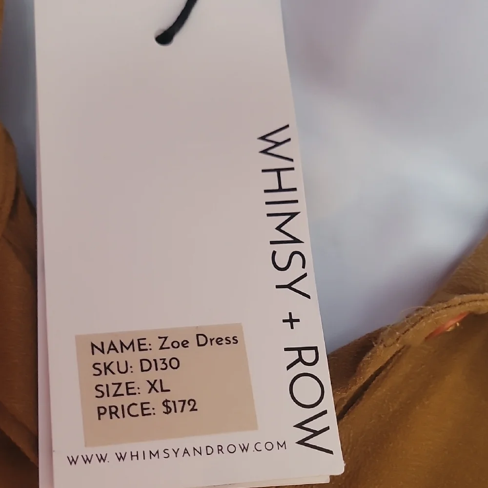 Whimsy + Row Brown Buttoned Long Sleeve Shirt Dress - Picture 3 of 8